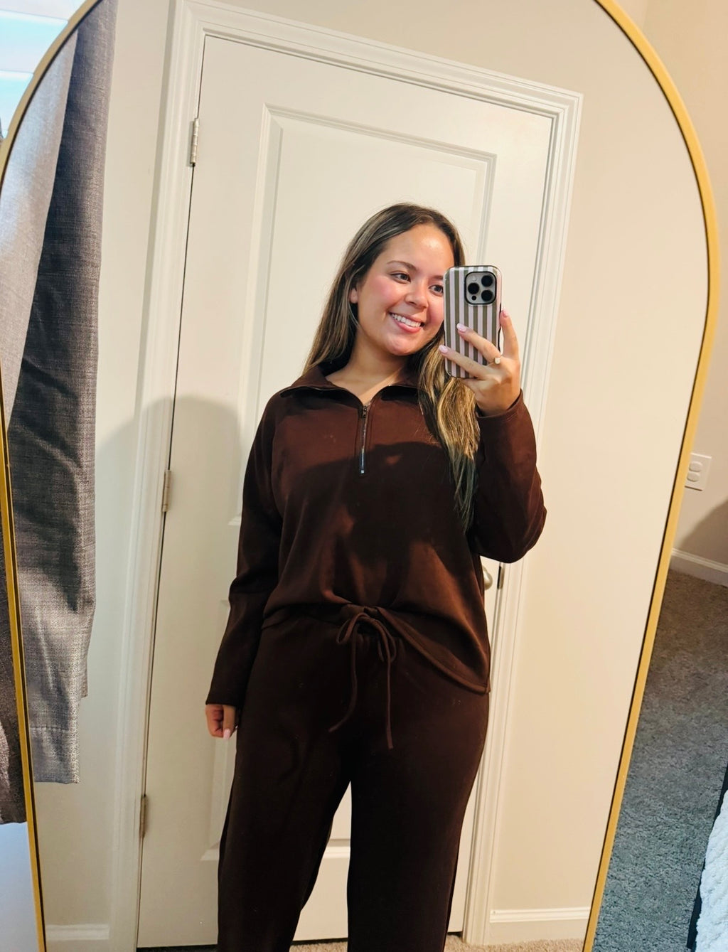 Half-zip Lounge Wear Pant Set