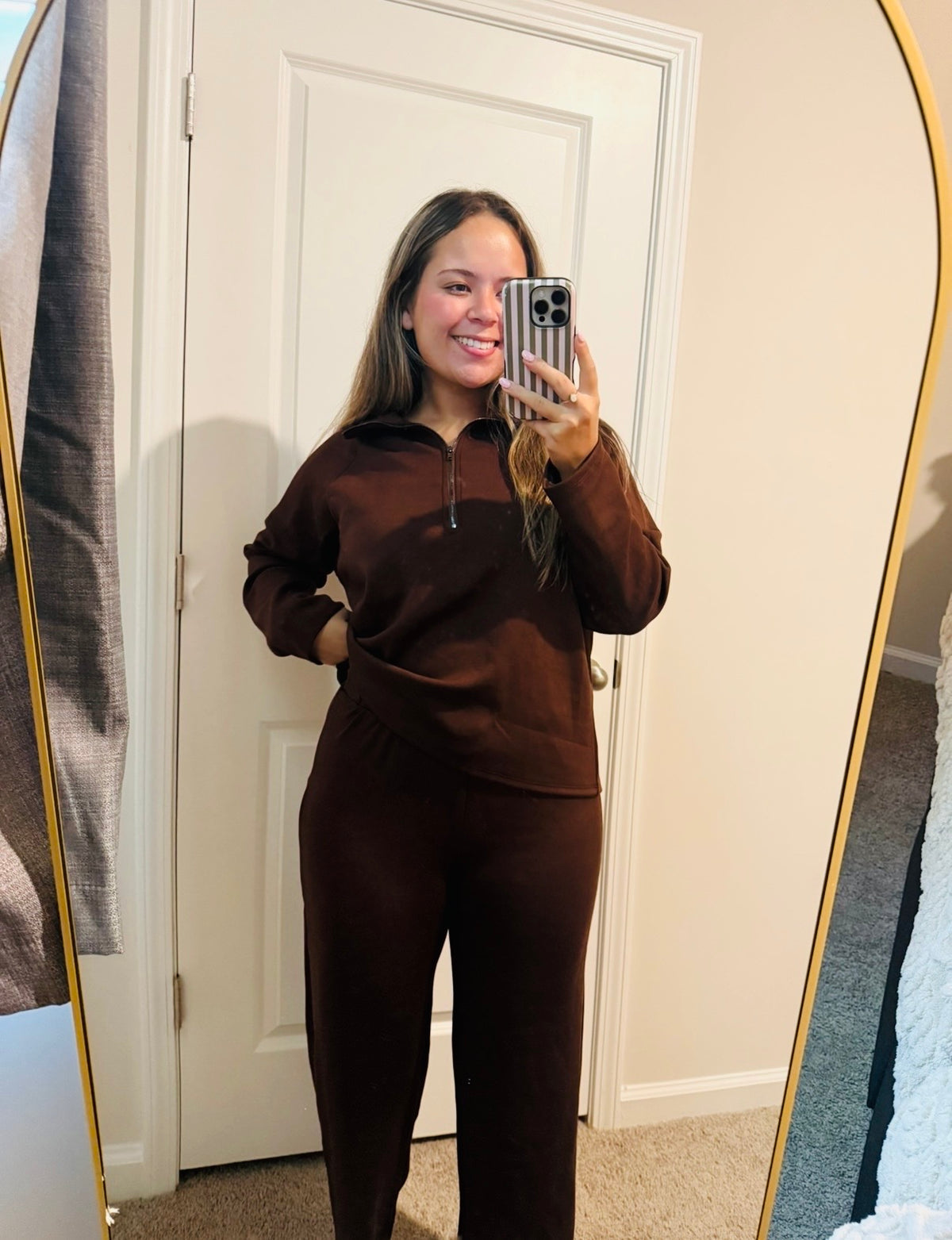 Half-zip Lounge Wear Pant Set
