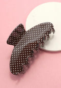 BROWN POLKA DOT HAIR CLAW CLIP
